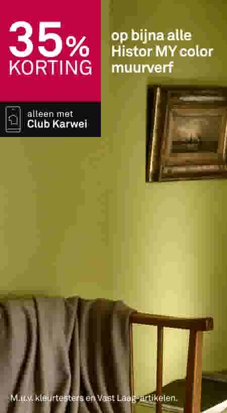 35% korting op bijna alle Histor MY color muurverf