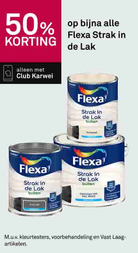 50% korting op bijna alle Flexa Strak in de Lak