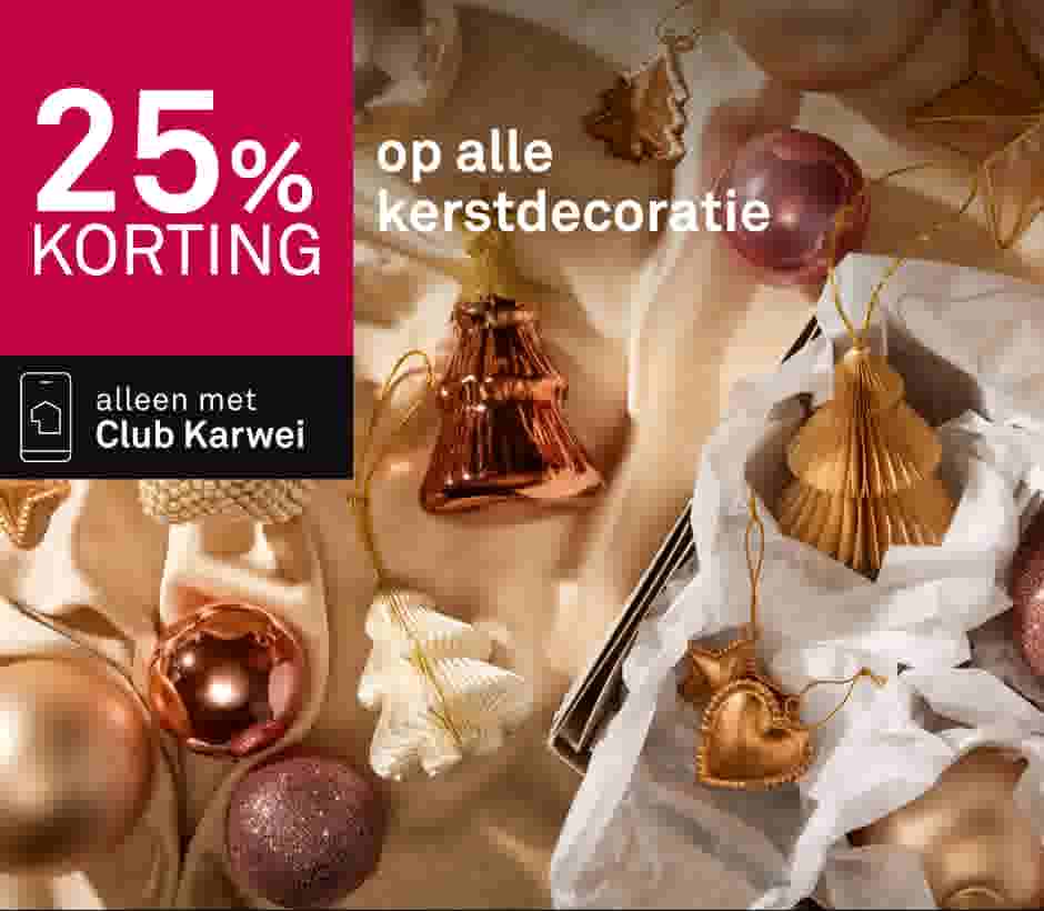 25% korting op alle kerstdecoratie