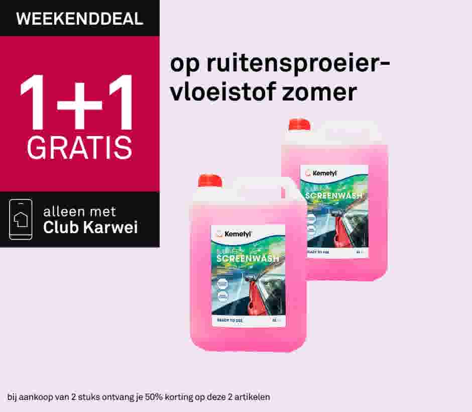 1+1 gratis op ruitensproeier-vloeistof zomer