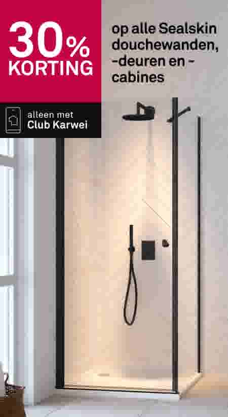 30% korting op alle Sealskin douchewanden, -deuren en -cabines