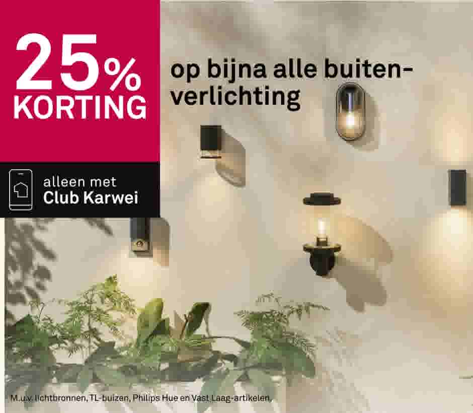 25% korting op bijna alle buitenverlichting