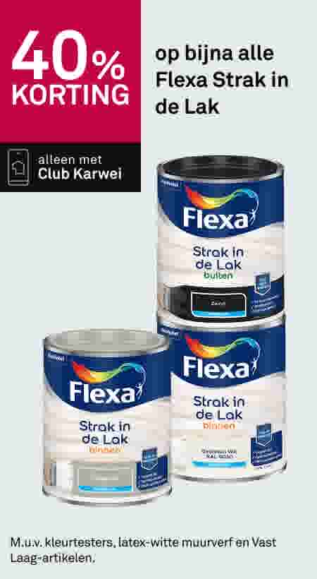 40% korting op bijna alle Flexa Strak in de Lak