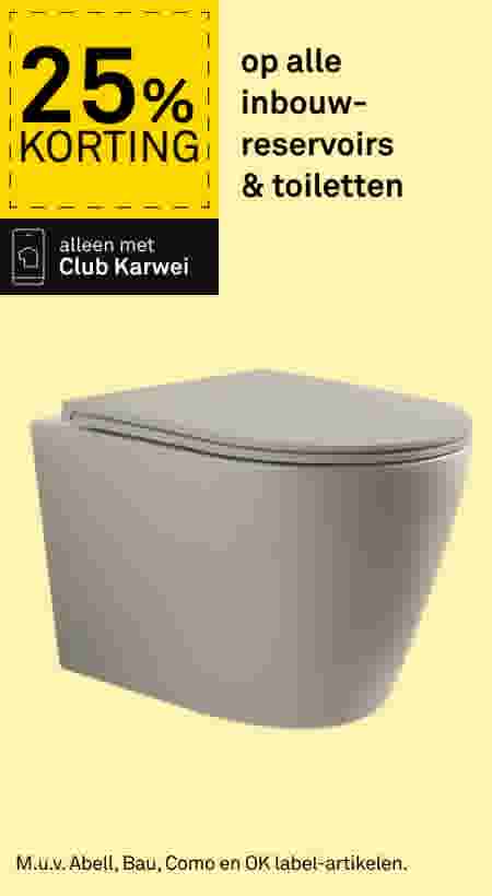 25% korting op alle inbouwreservoirs & toiletten