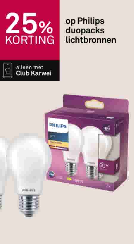 25% korting op Philips duopacks lichtbronnen