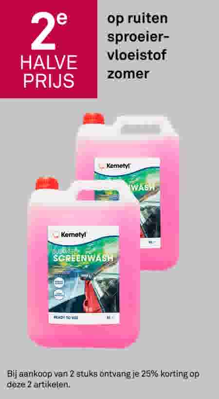 2e halve prijs op ruiten sproeiervloeistof zomer