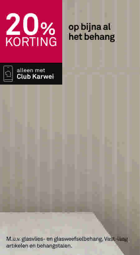 20% korting op bijna al het behang