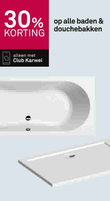 30% korting op alle baden & douchebakken