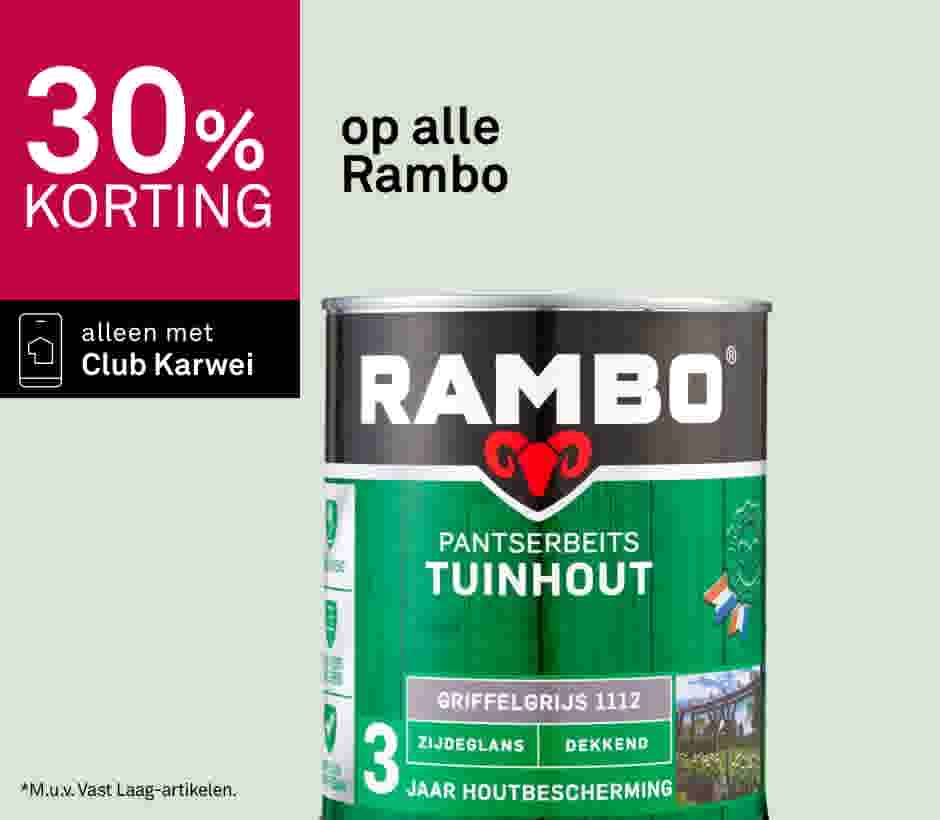 30% korting op alle Rambo