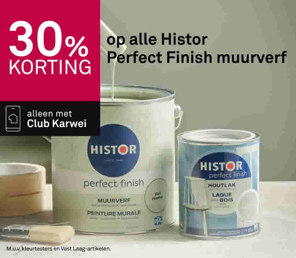 30% korting op alle Histor Perfect Finish muurverf