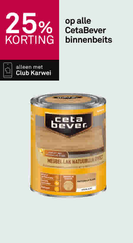 25% korting op alle CetaBever binnenbeits