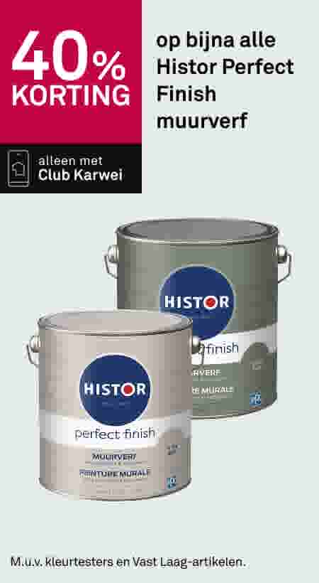 40% korting op bijna alle Histor Perfect Finish muurver