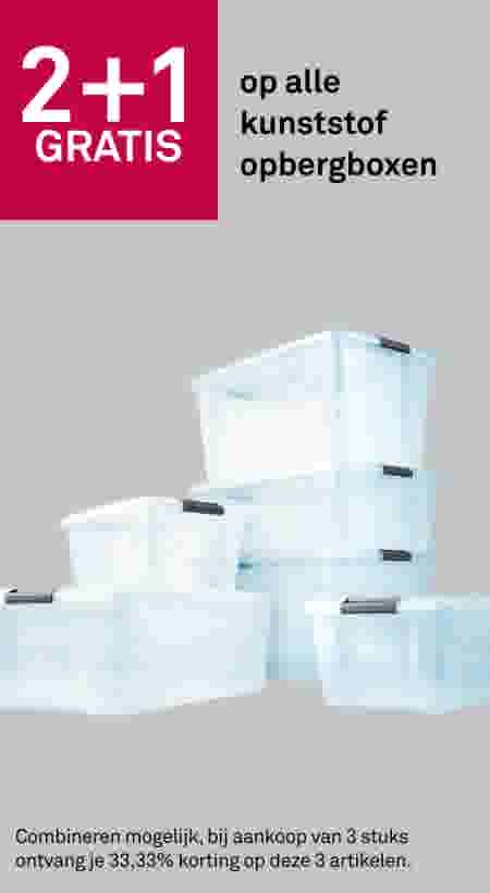 2+1 gratis op alle kunststof opbergboxen