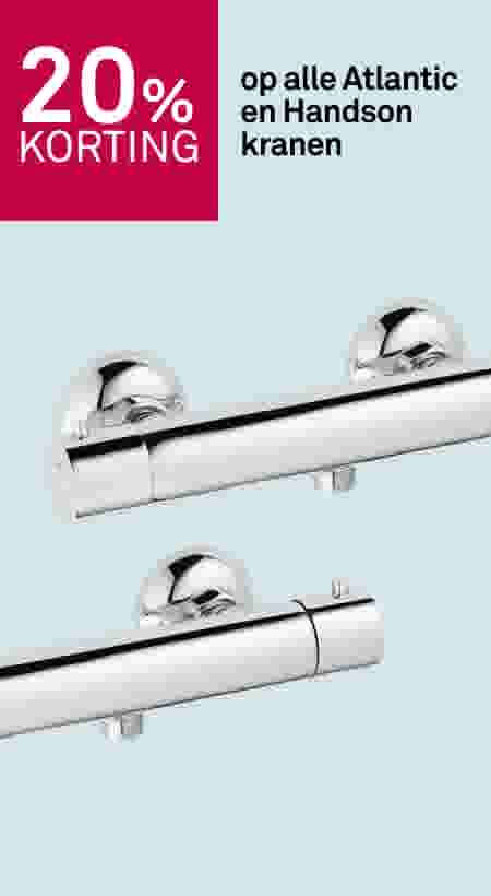 20% korting op alle Atlantic en Handson kranen