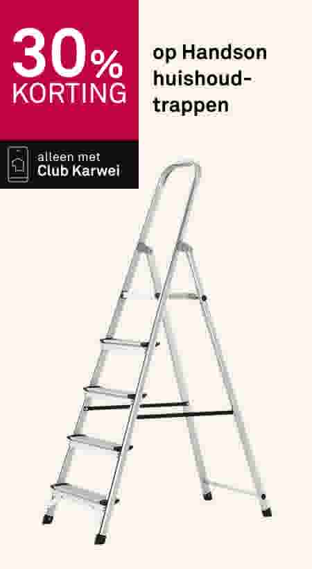 30% korting op Handson huishoudtrappen. Alleen met Club Karwei. Aluminium huishoudtrap.
