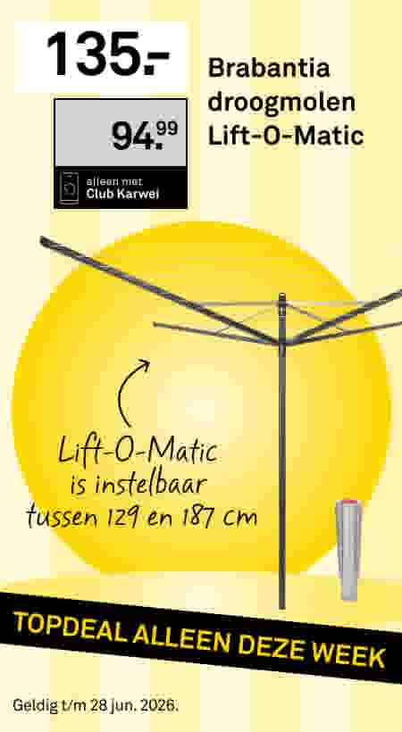 Brabantia droogmolen Lift-O-Matic