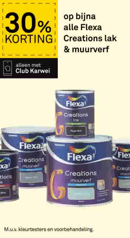 30% korting op bijna alle Flexa Creations lak & muurverf