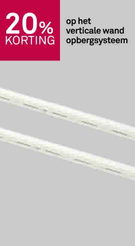 20% korting op het verticale wand opbergsysteem