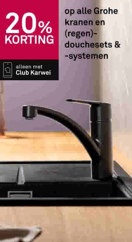 20% korting op alle Grohe kranen en (regen)-douchesets & -systemen