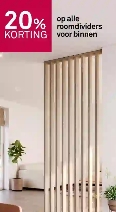 20% korting op alle roomdividers voor binnen