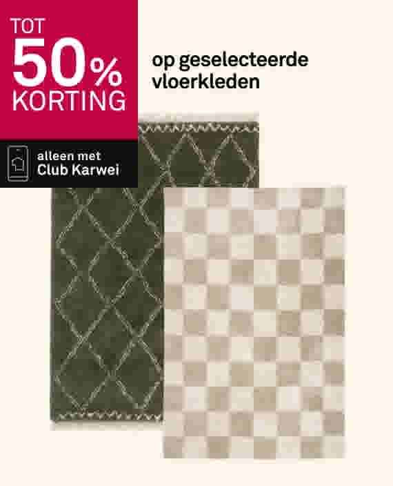 Tot 50% korting op geselecteerde vloerkleden