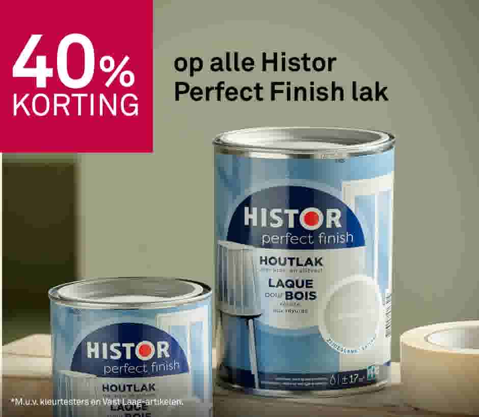 40% korting op alle Histor Perfect Finish lak