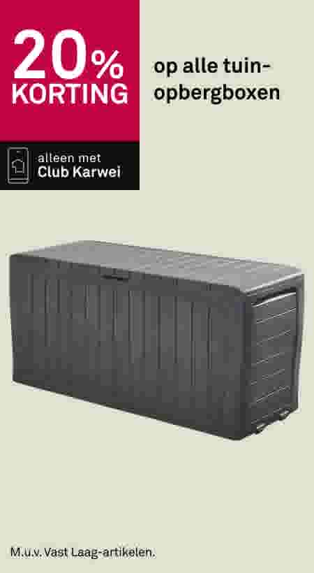 20% korting op alle tuinopbergboxen