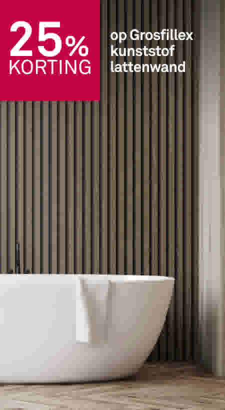 25% korting op Grosfillex kunststof lattenwand