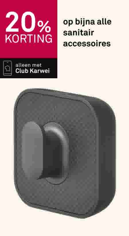20% korting op alle sanitair accessoires. Alleen met Club Karwei. Zwarte wandhaak met gestructureerd oppervlak.