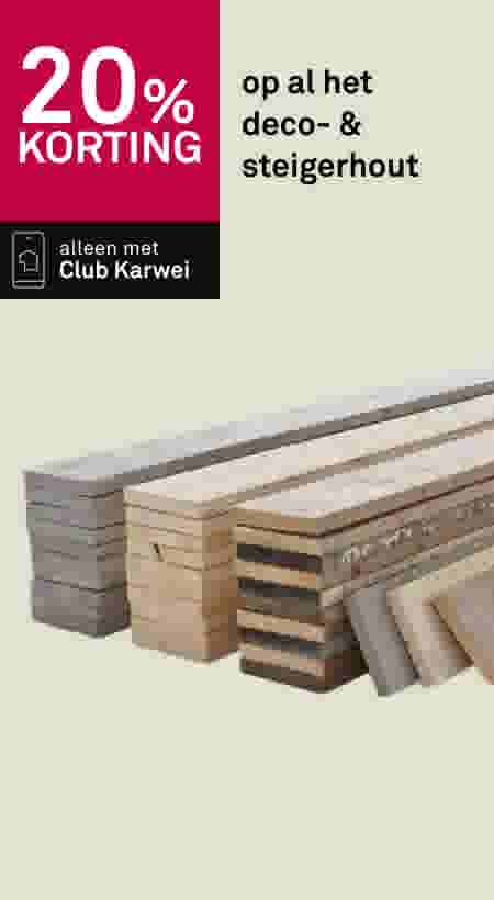 20% korting op al het deco- & steigerhout