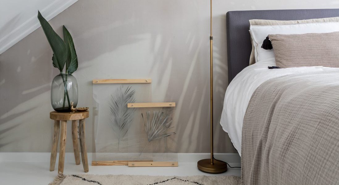 Houten dubbelzijdige lijst voor gedroogd blad