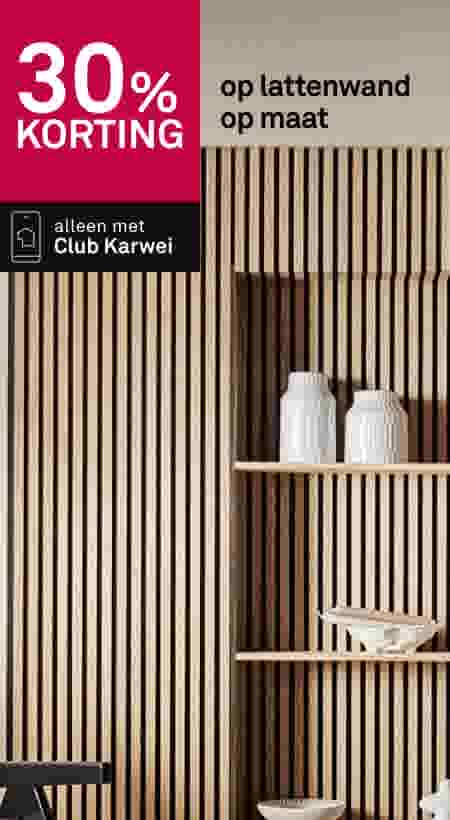 30% korting op lattenwand op maat