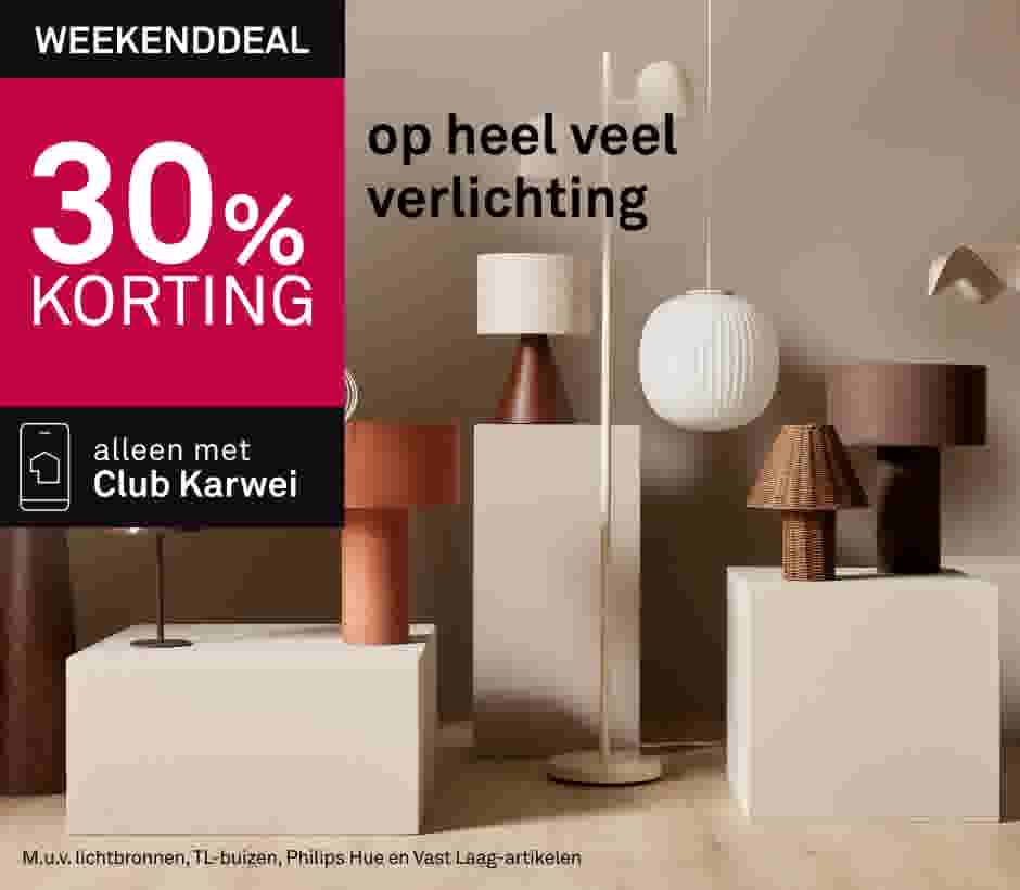30% korting op heel veel verlichting
