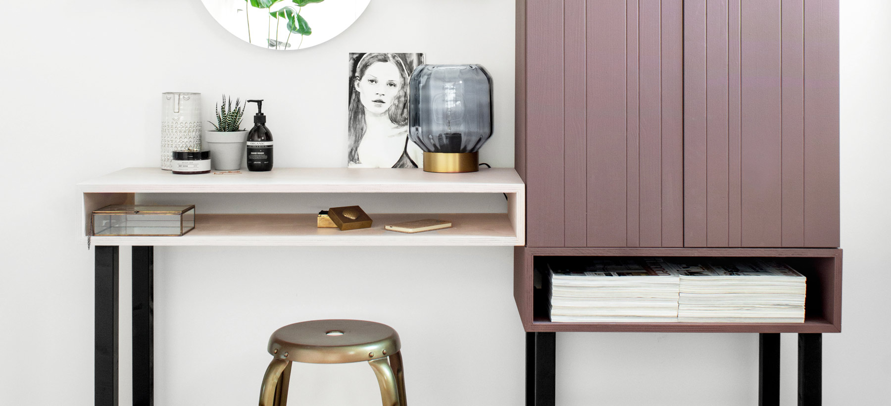 Opbergkast met kaptafel maken