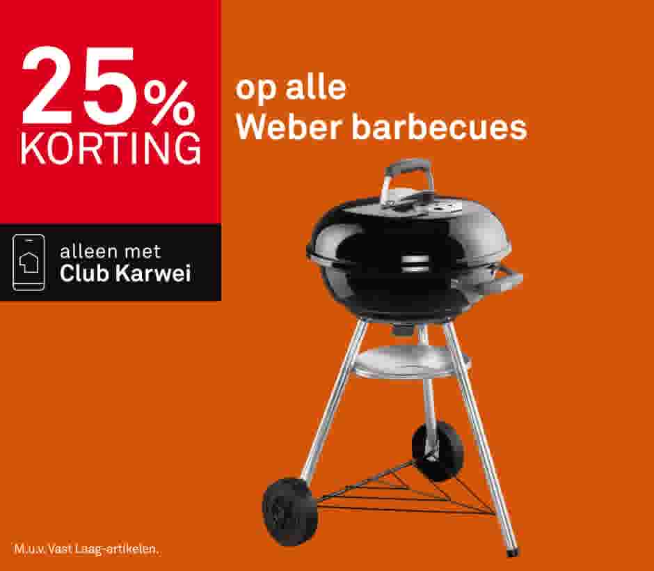 25% korting op alle Weber barbecues