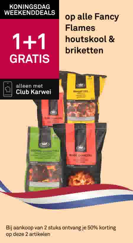 1+1 gratis op alle Fancy Flames houtskool & briketten