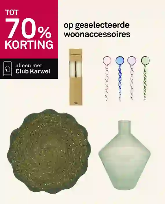 Tot 70% op geselecteerde  woonaccessoires