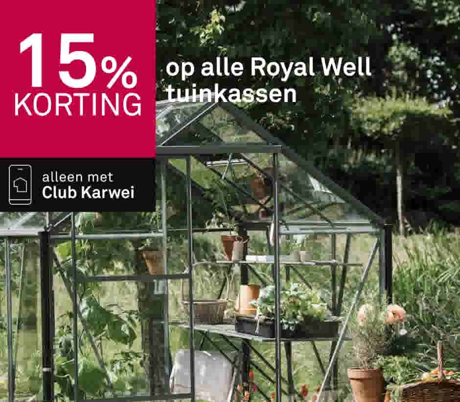 15% korting op alle Royal Well tuinkassen