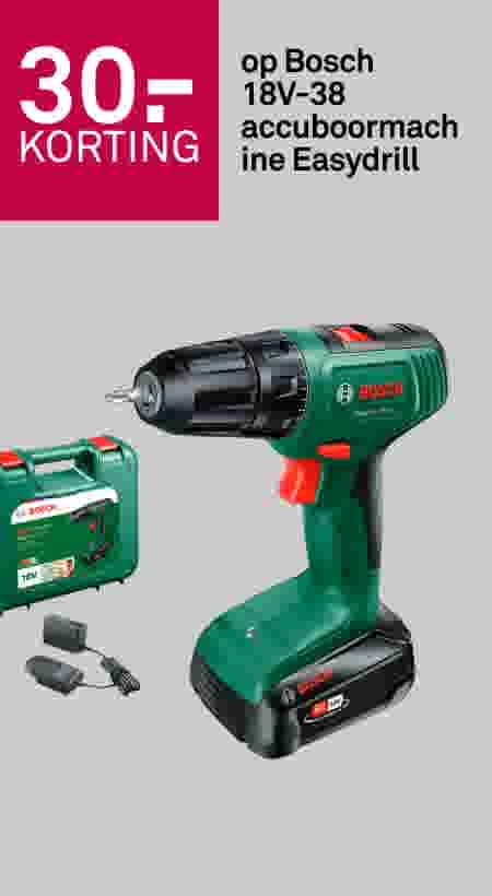 30.- korting op Bosch 18V-38 accuboormachine Easydrill