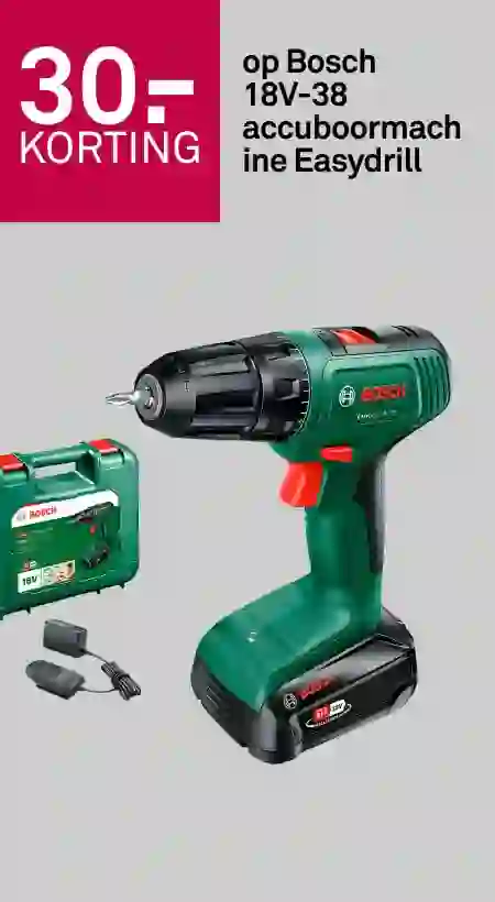 30.- korting op Bosch 18V-38 accuboormachine Easydrill