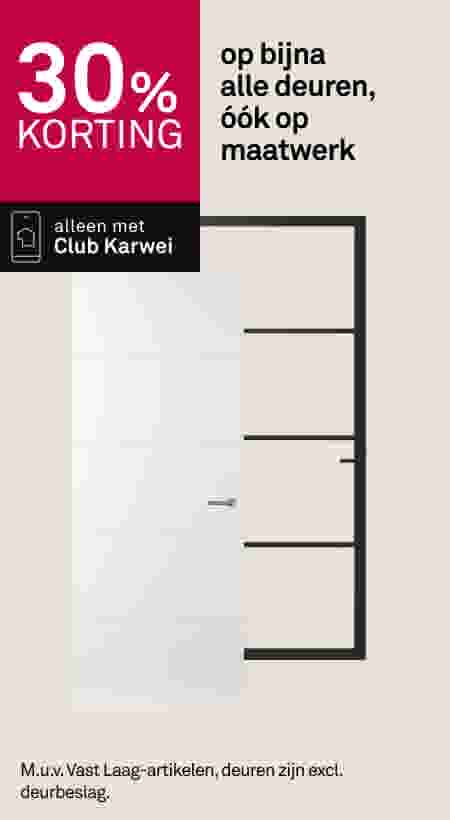 30% korting op bijna alle deuren, óók op maatwerk