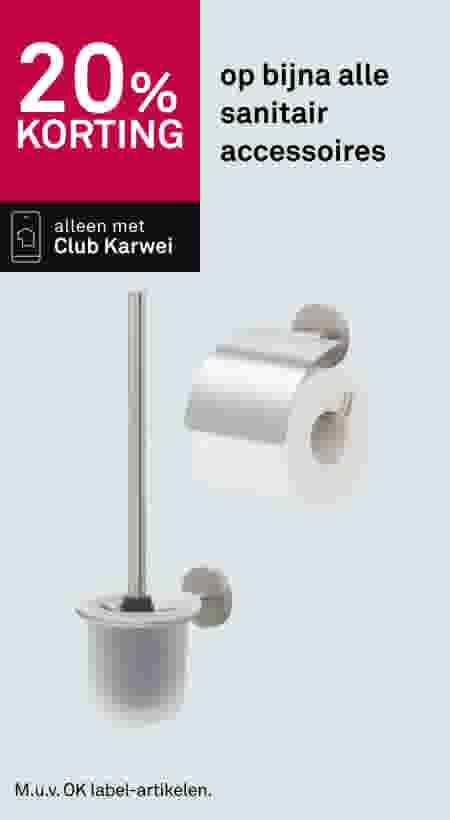 20% korting op bijna alle sanitair accessoires