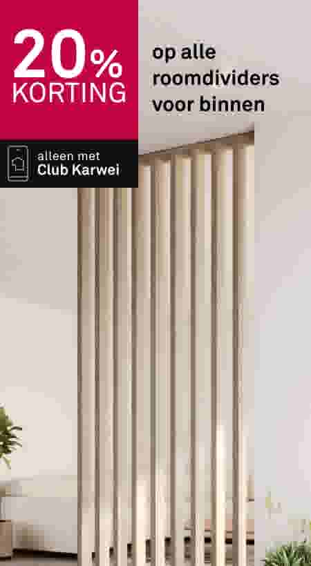 20% korting op alle roomdividers voor binnen