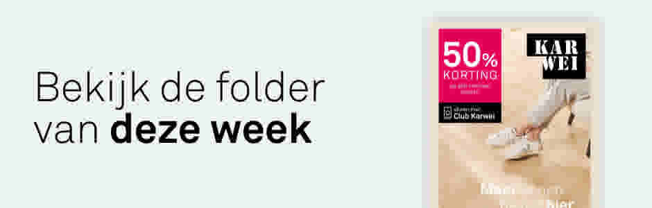 Karwei folder met de nieuwe wooncollectie. Tekst: Bekijk de folder van deze week.