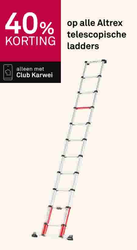 40% korting op alle Altrex telescopische ladders. Alleen met Club Karwei