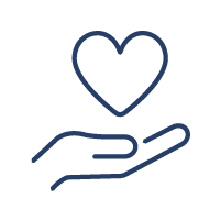 geöffnete Hand mit Herz