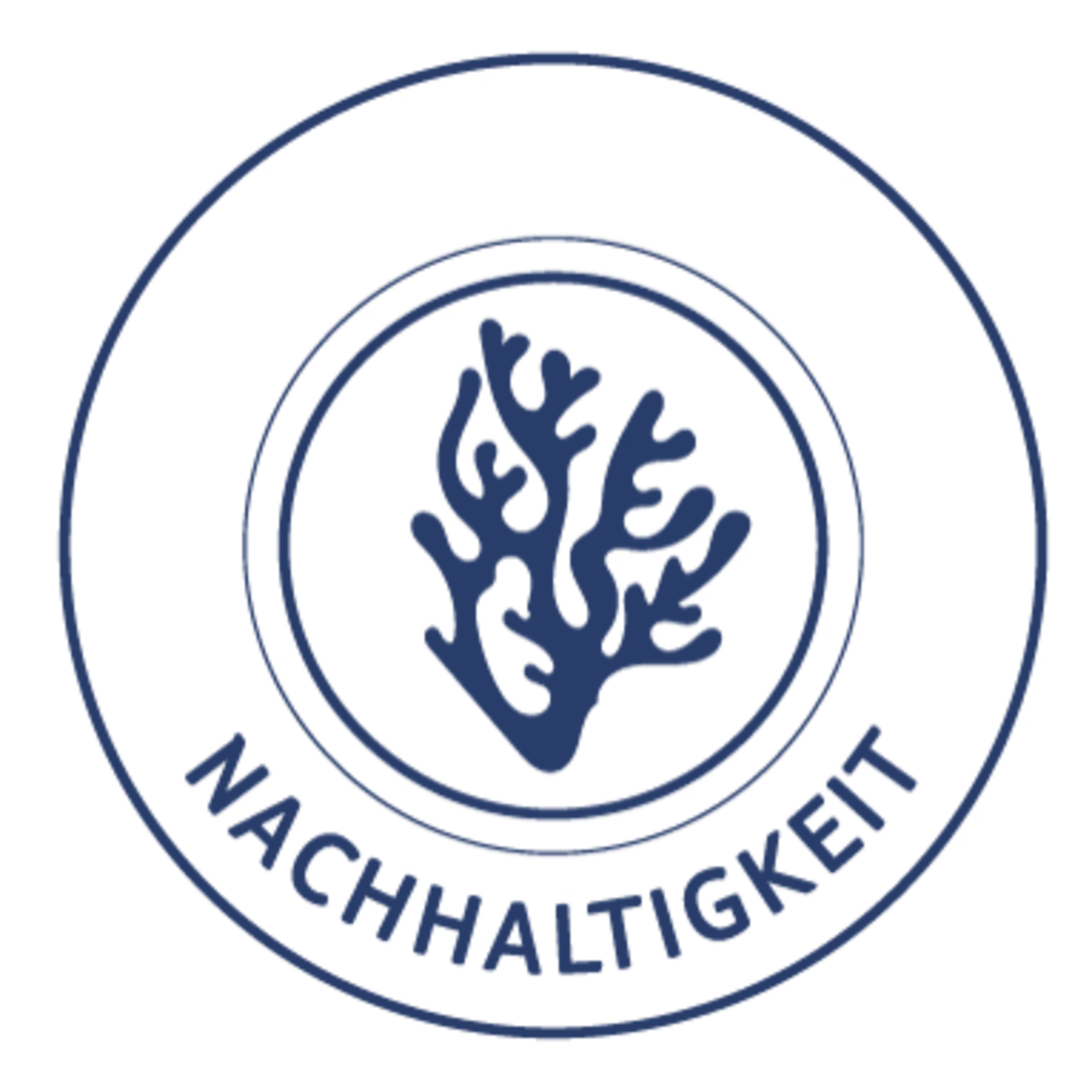 Koralle mit Schriftzug Nachhaltigkeit
