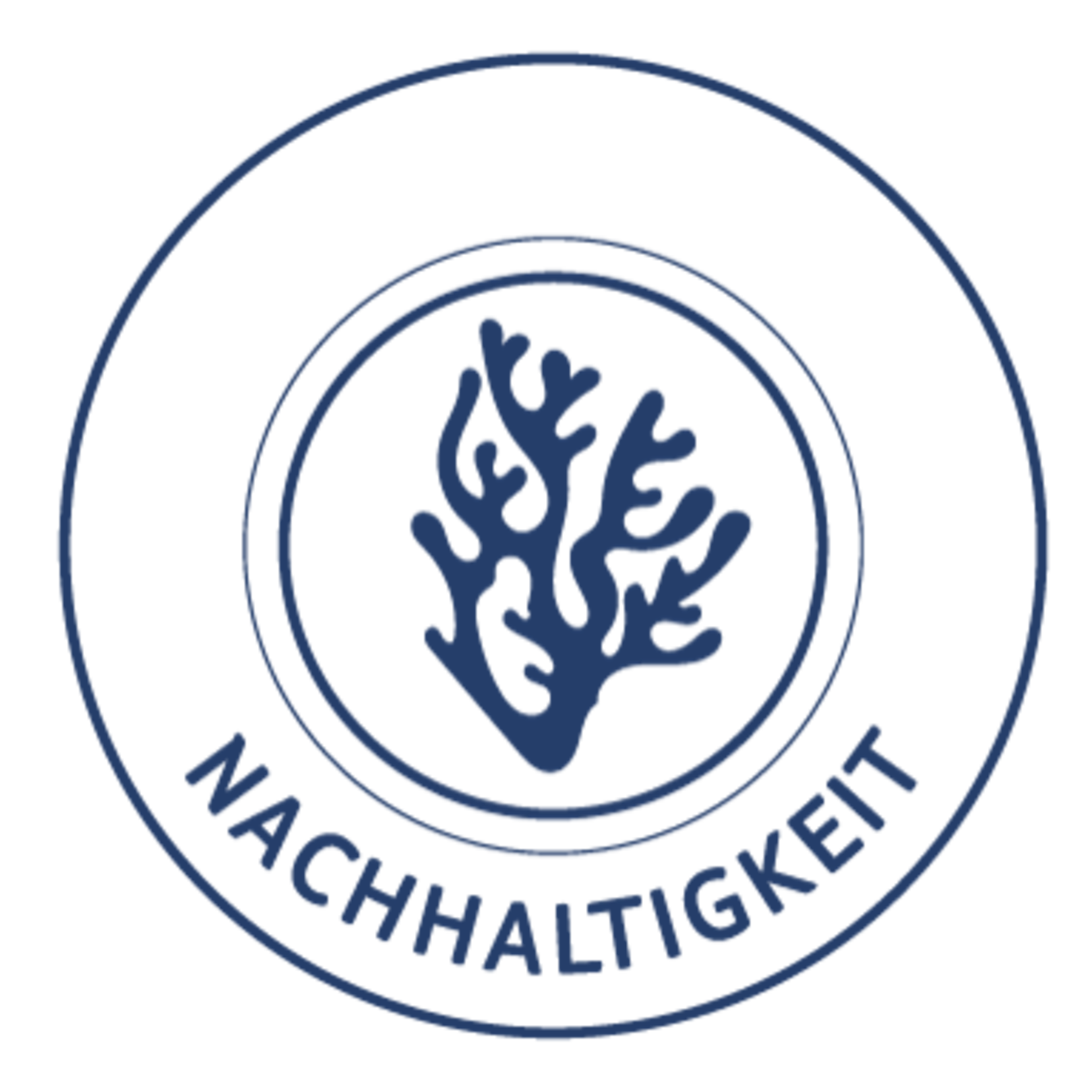 Koralle mit Schriftzug Nachhaltigkeit