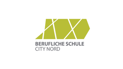 Grüner Pfeil mit Schriftzug Berufliche Schule City Nord 
