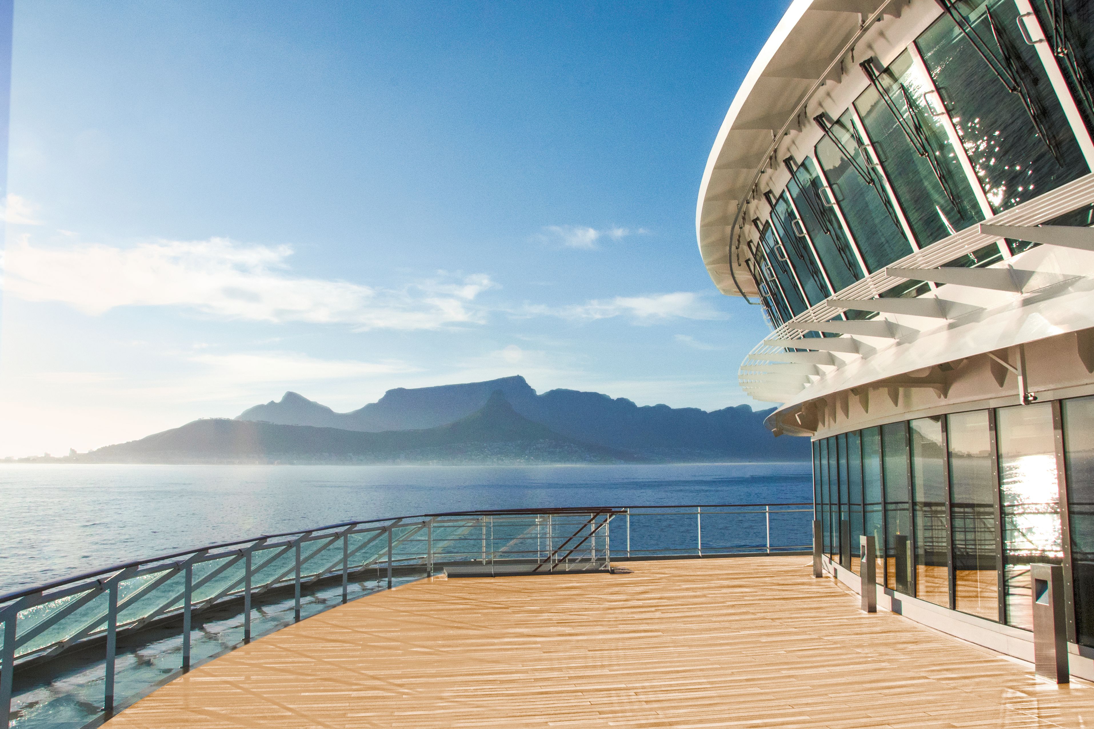 View of Table Mountain in Cape Town from the EUROPA 2
